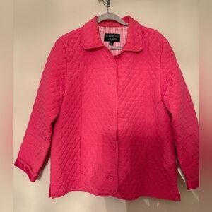 Nordic Lights Bubble Gum Pink Quilted Jacket/Coat Women's Size L Cottagecore